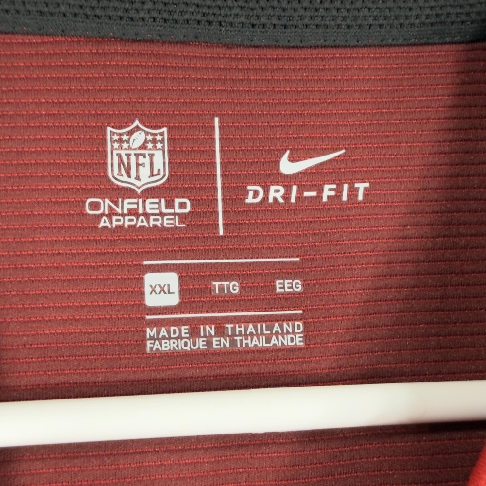 San Francisco 49ers On Field Nike Dri Fit Quarter Zip‎ Mens 2XL Red Pullover - Picture 6 of 16